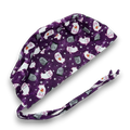 Glow Ghost surgical cap. Halloween skull tie-back style scrub cap with satin lined option by Paradise Caps.