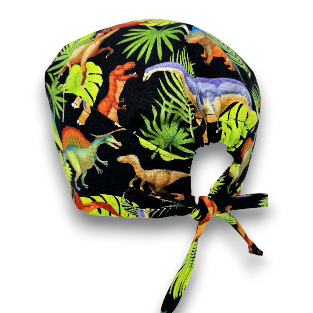 Dinosaur Men's surgical cap by Paradise Caps.