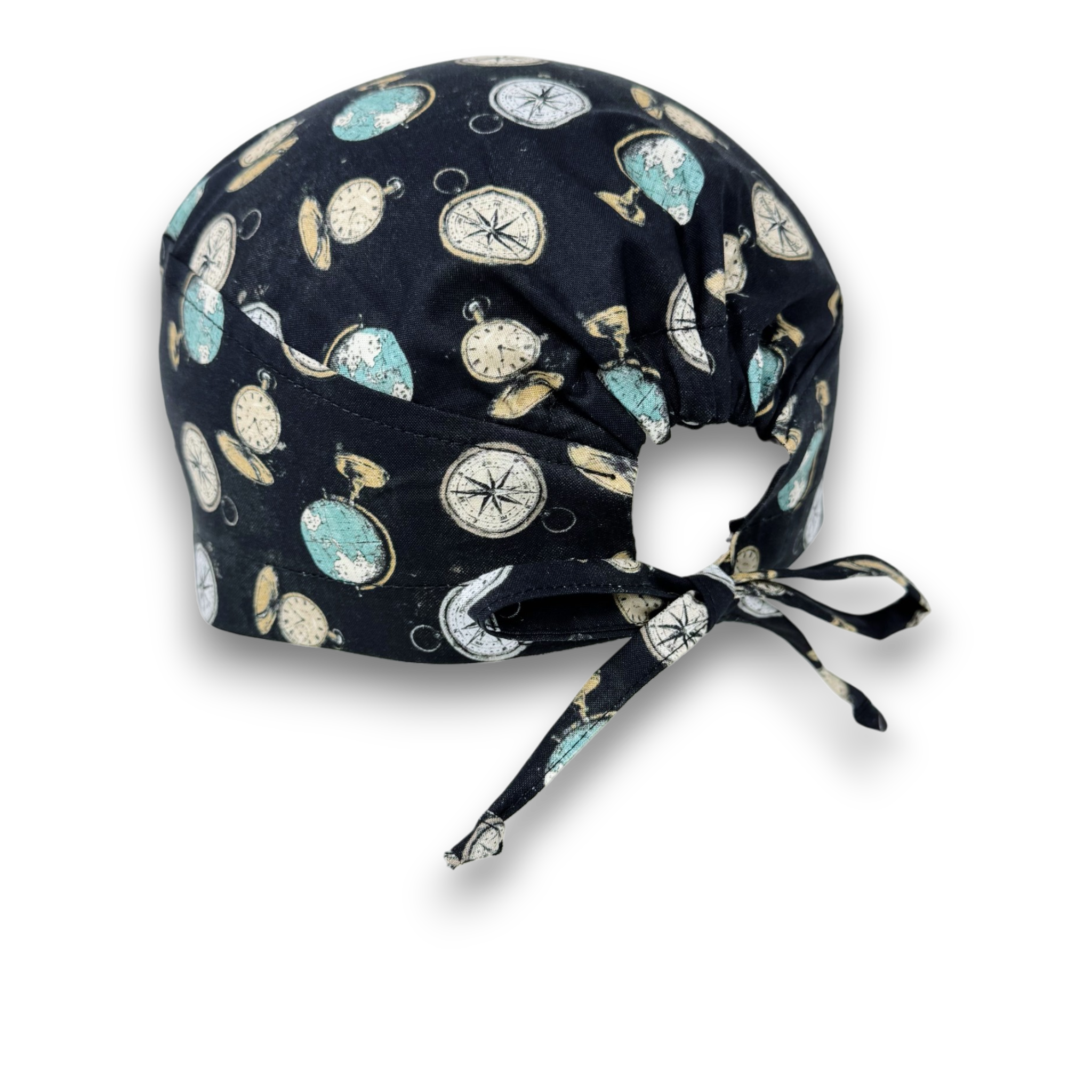 Compass Skull tie-back style surgical scrub cap for men by Paradise Caps.