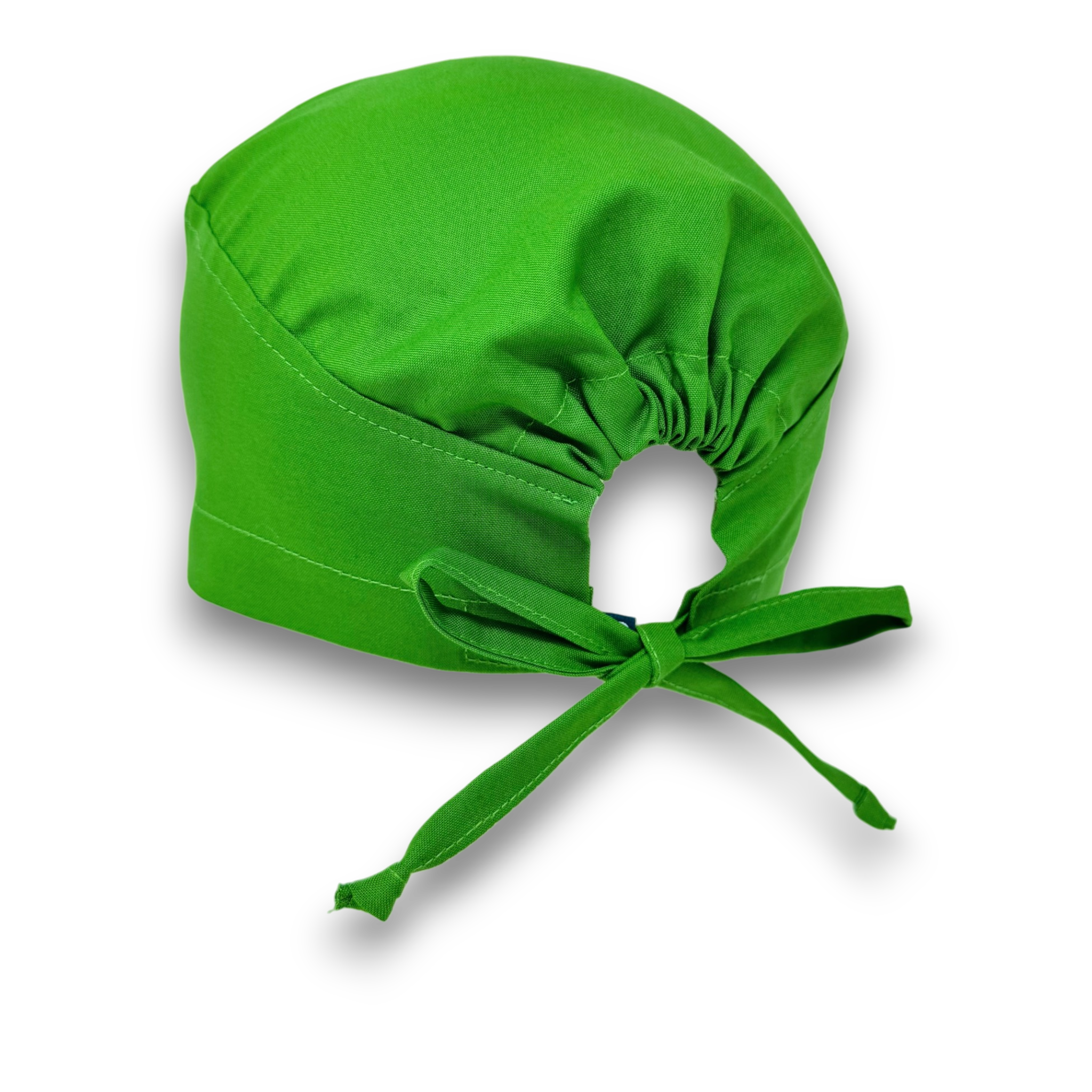 Bright green Skull tie-back style surgical scrub cap for men by Paradise Caps.