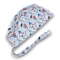 Gnome Skull tie-back style surgical scrub cap for men by Paradise Caps.