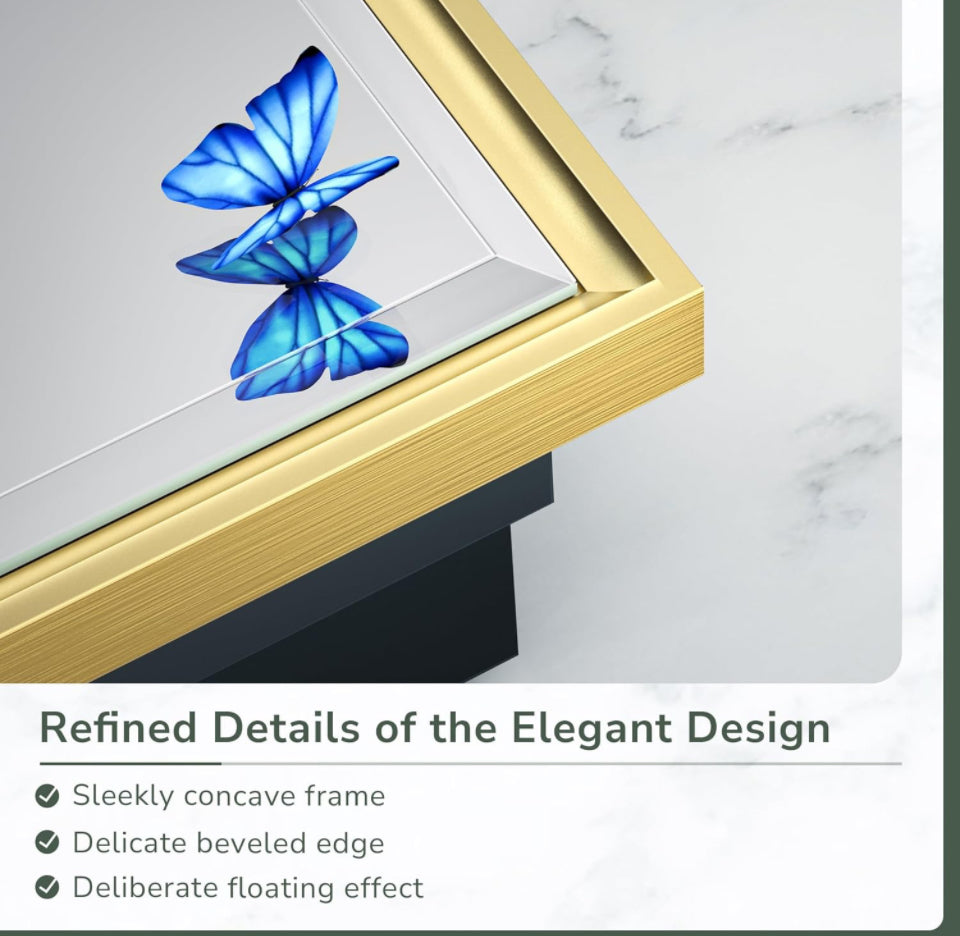 TokeShimi 20x26 Recessed Medicine Cabinet Bathroom Vanity Mirror Gold Metal Framed Surface Wall Mounted with Aluminum Alloy Beveled Edges Design 1 Doo