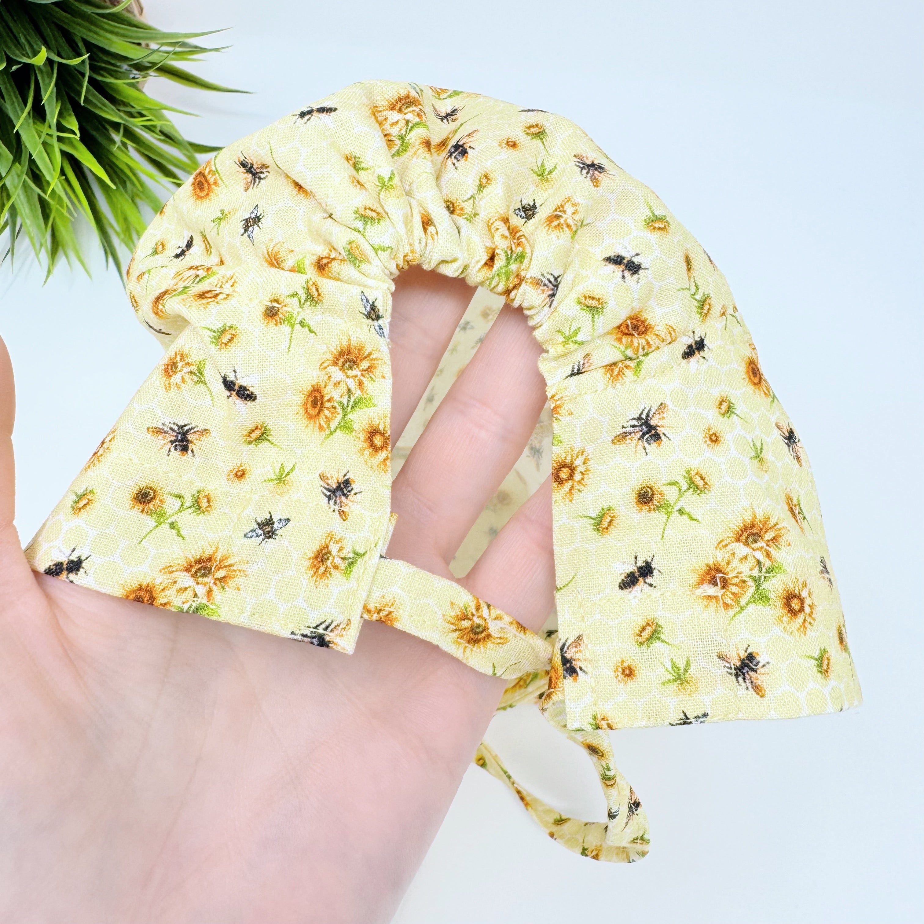 Bee And Sunflower Bouquets regular surgical cap. Scrub caps for women and men.