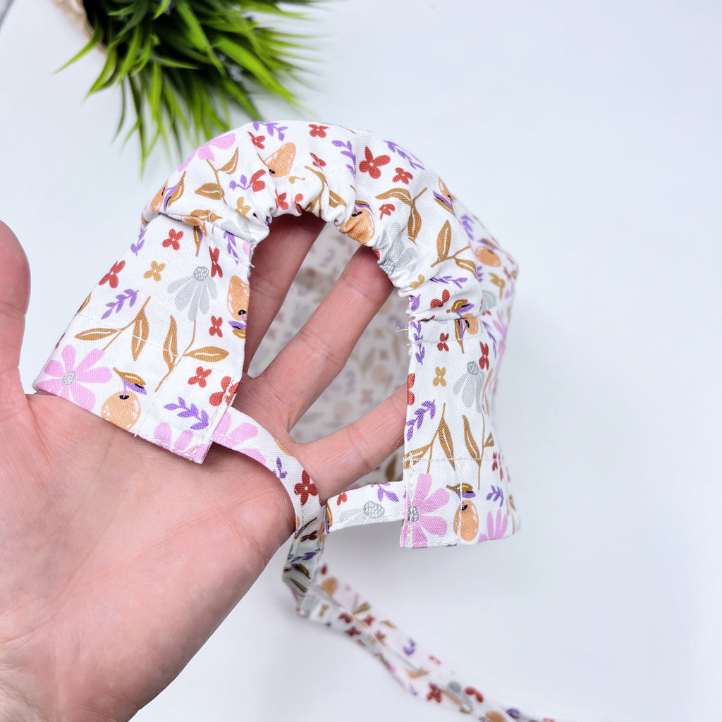 Colorful Blooming Skull tie-back style surgical scrub cap for men by Paradise Caps.