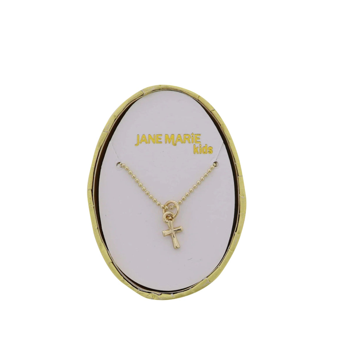 Gold Cross on Ball Chain Necklace
