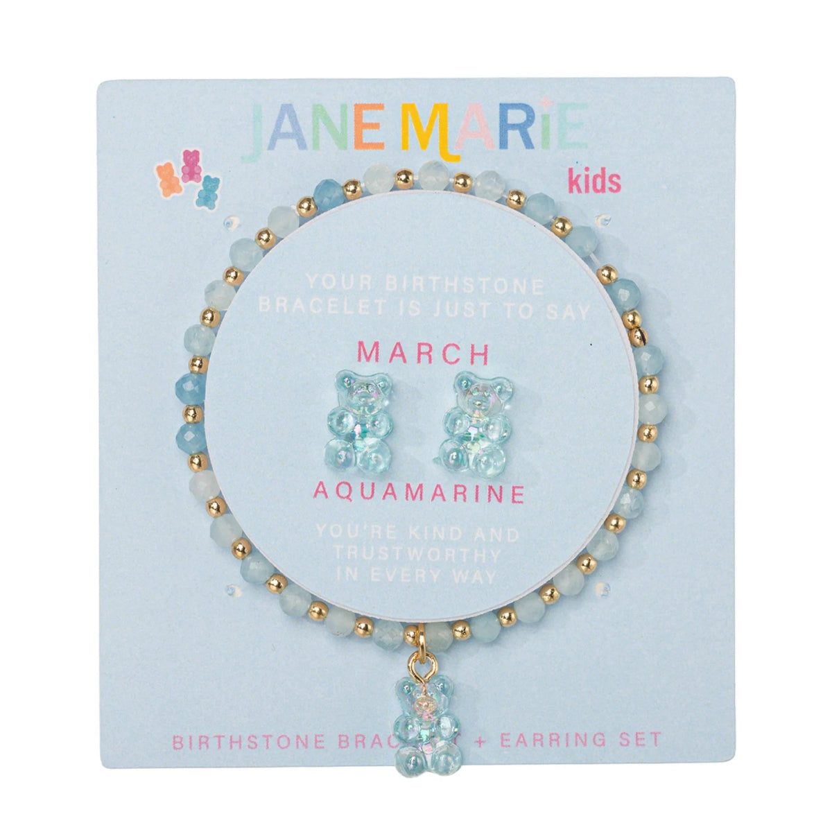 Gummy Time Birthday Bracelet Stud Set: March