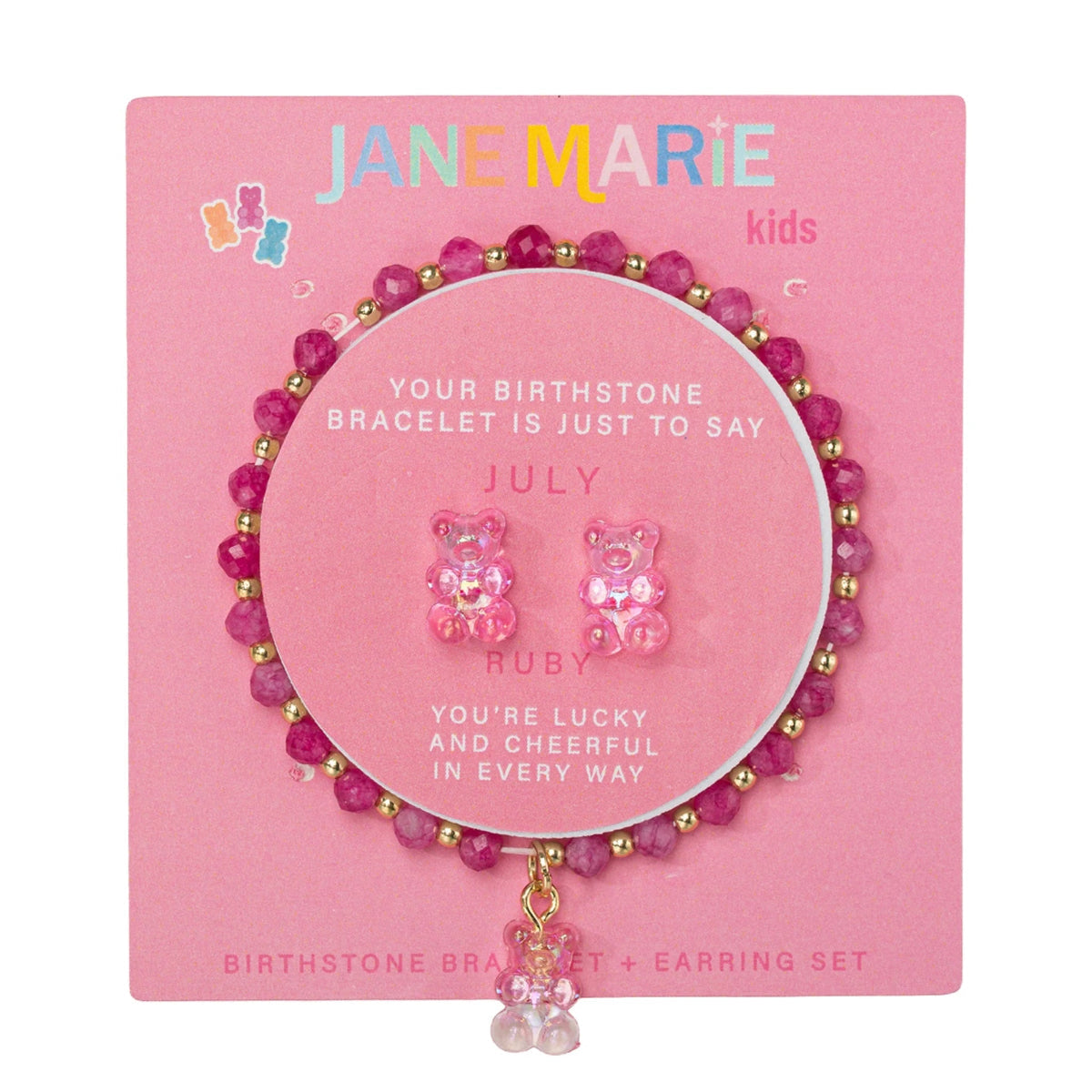 Gummy Time Birthday Bracelet Stud Set: July
