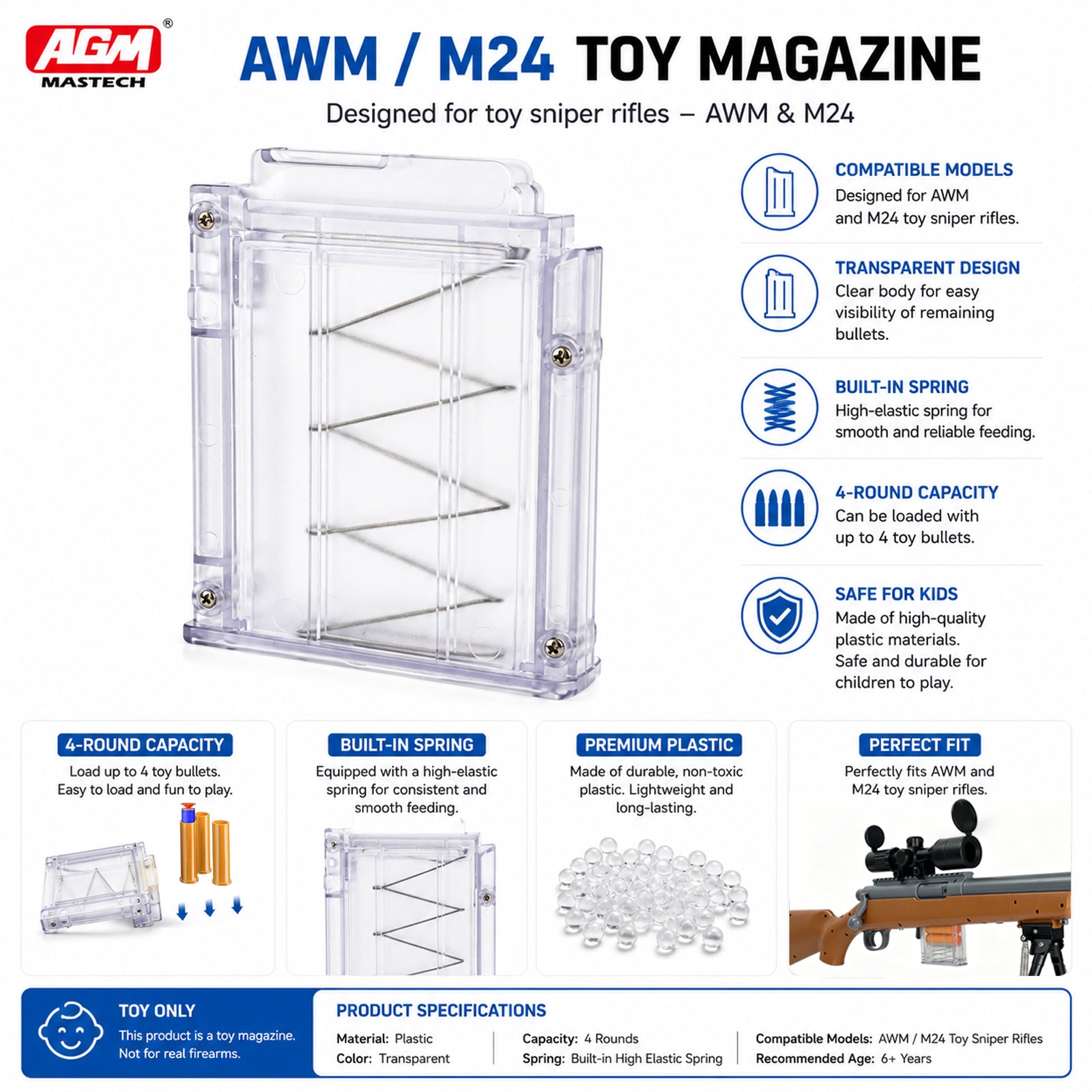 2 Magazines for M24 and AWM Toy Guns