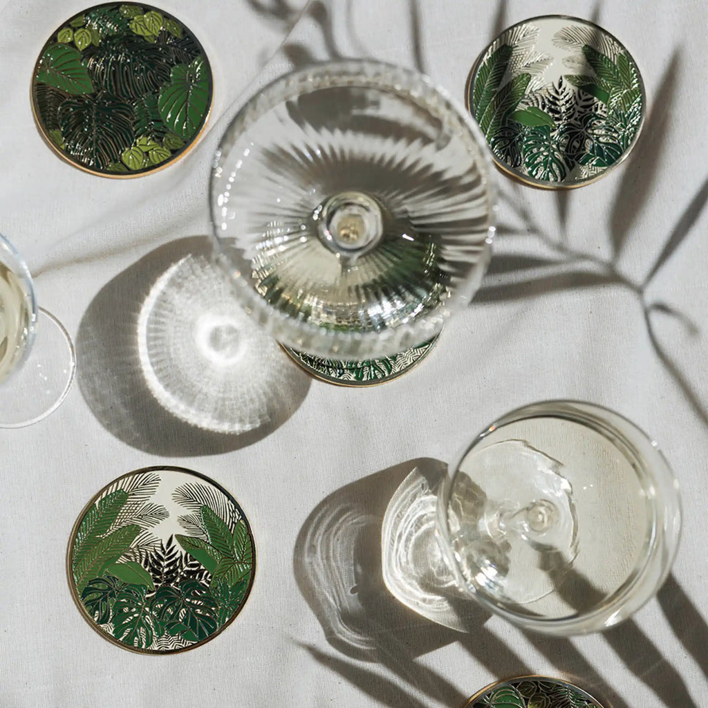 Tropical Conservatory Gold Drink Coasters