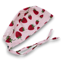 Strawberry Skull tie-back style surgical scrub cap by Paradise Caps.