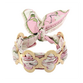 Pink Metal Clover Scarf Bracelet