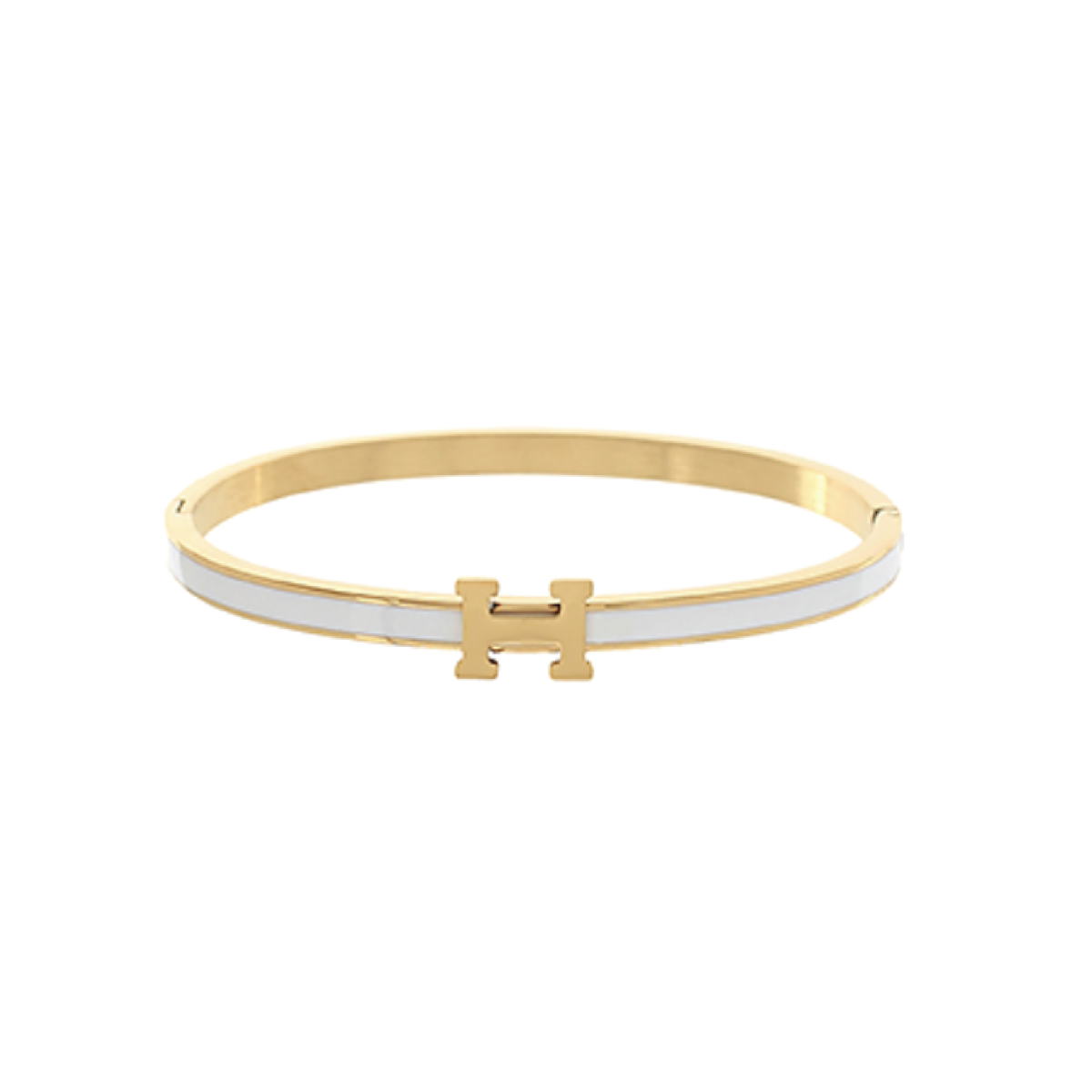 White Epoxy H Bracelet