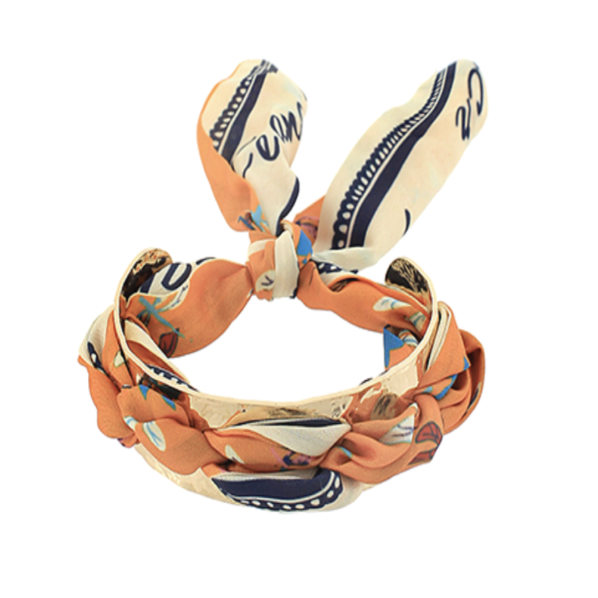 Hammered Metal Orange Scarf Bracelet