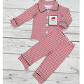 Santa Applique Stripe Pajamas