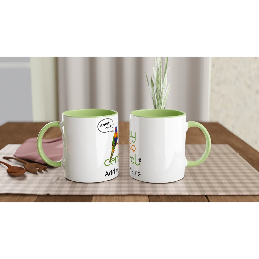 White 11oz Ceramic Mug with Color Inside