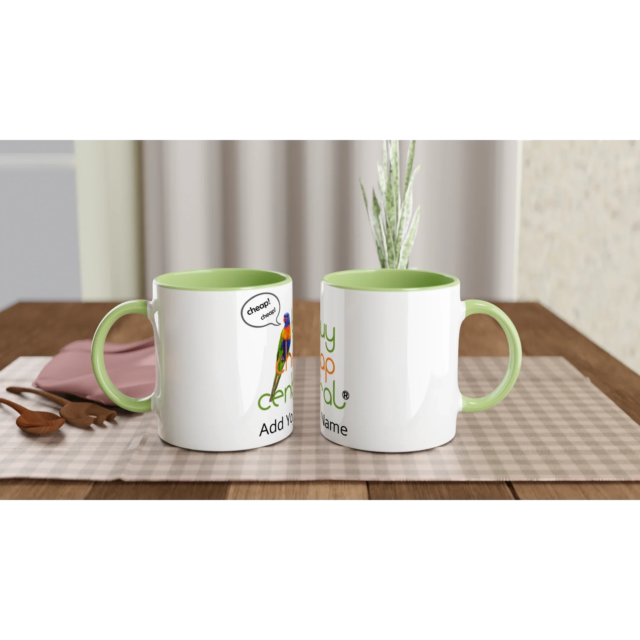 White 11oz Ceramic Mug with Color Inside