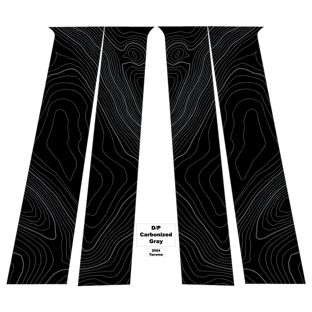Topographic B Pillar Overlays - 2024+ Tacoma Double Cab / 2025+ 4Runner