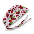 Cherry Skull tie-back style surgical scrub cap by Paradise Caps.