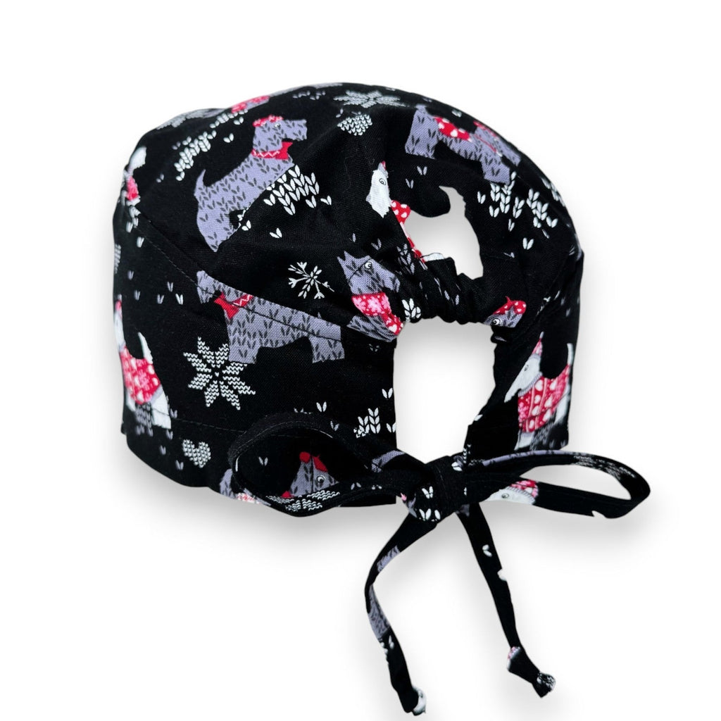 Winter Skull tie-back style surgical scrub cap by Paradise Caps.