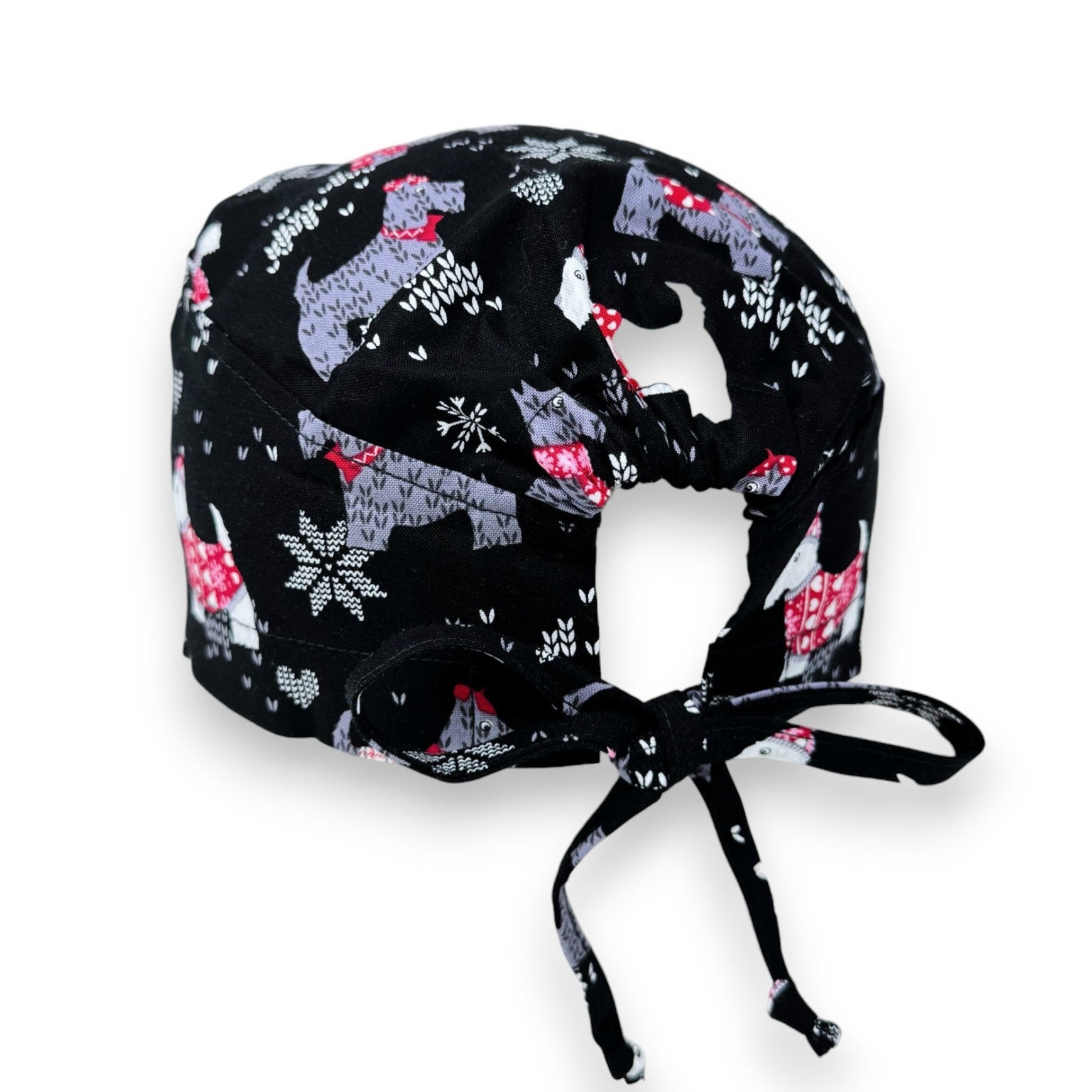 Winter Skull tie-back style surgical scrub cap by Paradise Caps.