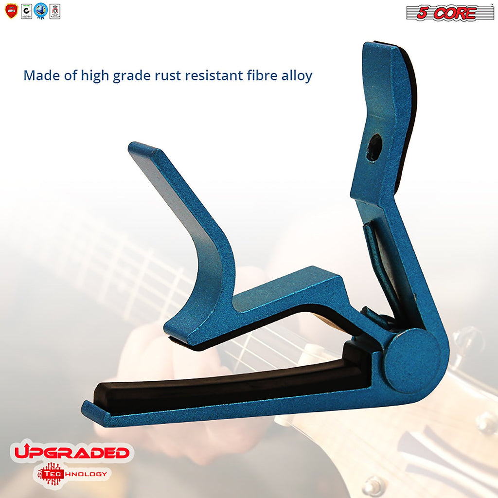 5Core Guitar Capo Acoustic Clip Guitar String Instrument Clamp Fret Electric Guitar Accessories Kapo Guitar Neck CAPO BLUE
