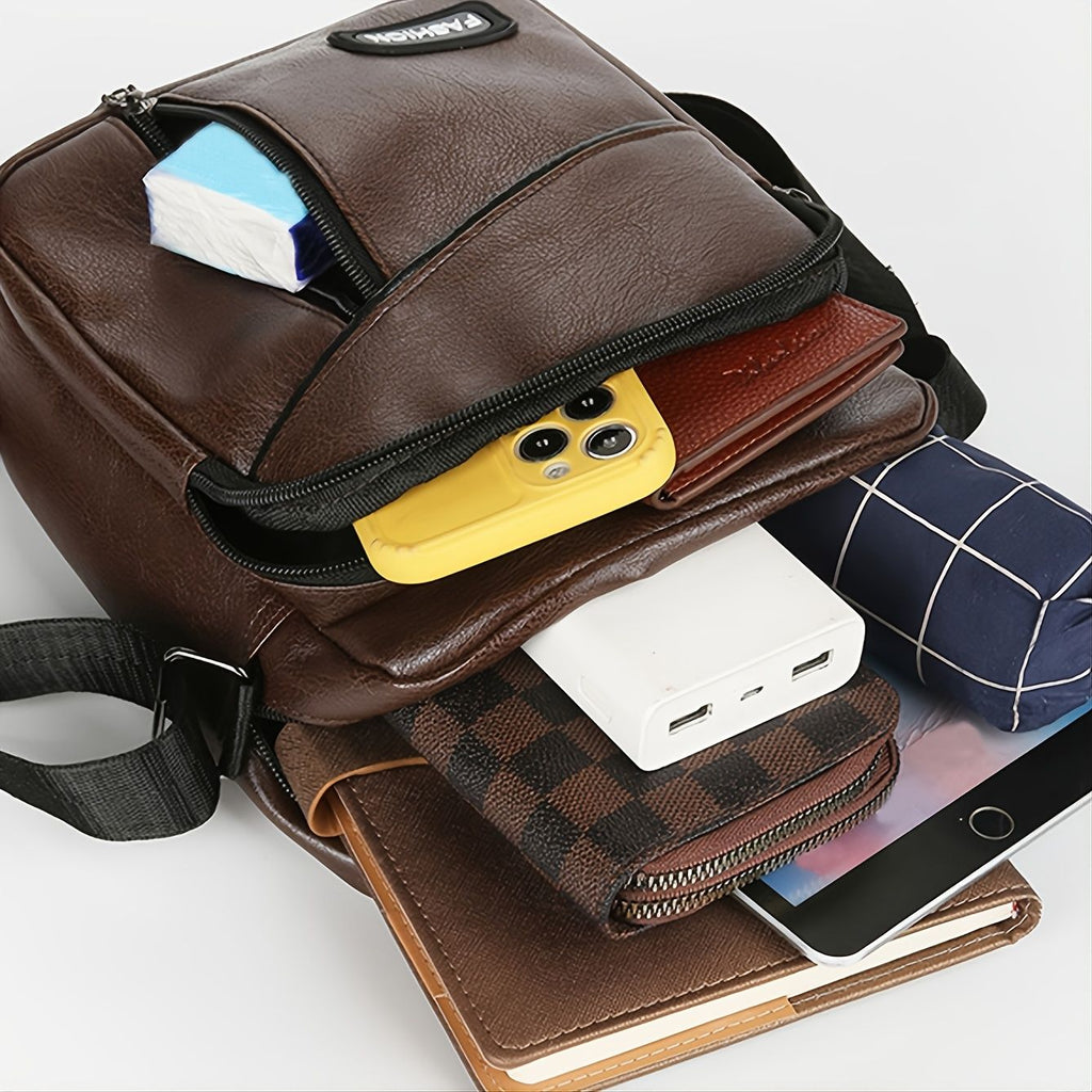 Men's Vintage PU Leather Shoulder Bag