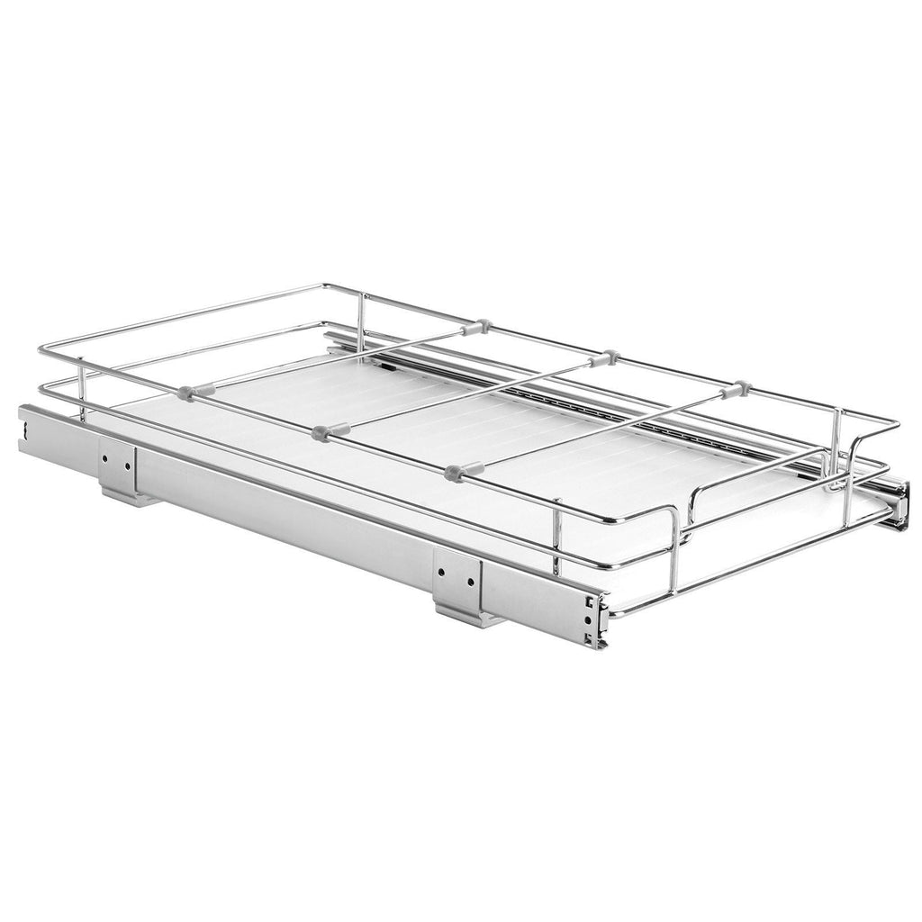 VEVOR 11"Wx21"Dx2.5"H Pull Out Cabinet Organizer, Heavy Duty Slide Out Pantry Shelves, Steel Roll Out Drawers, Sliding Drawer Storage for Home Under Sink, 13.5"Wx22"Dx7"H Install Size for Cabinet