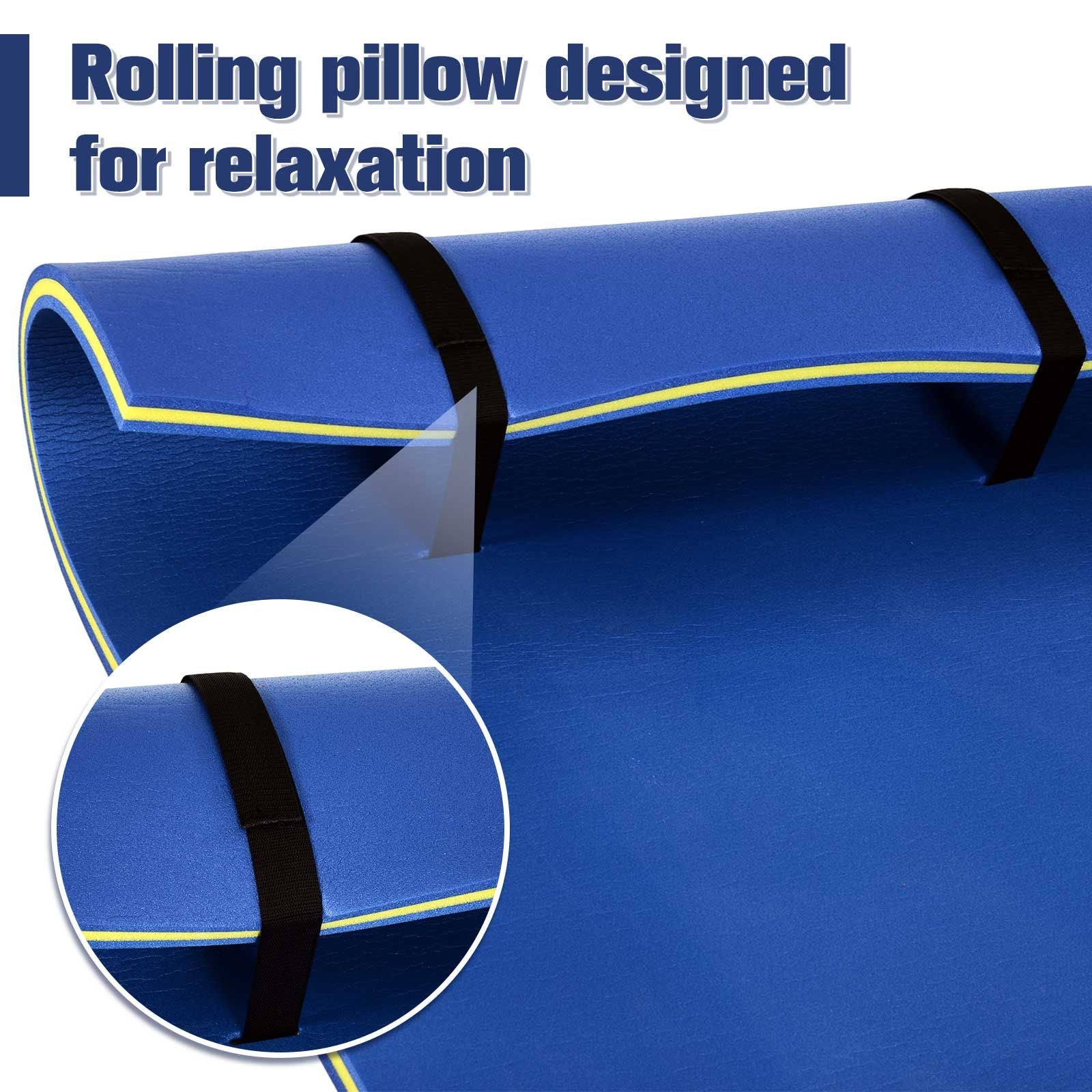 Large Float Water Mat 10' x 5' 3-Layer Pool Foam Thick Durable for Swimming Lake Ocean Activities Blue