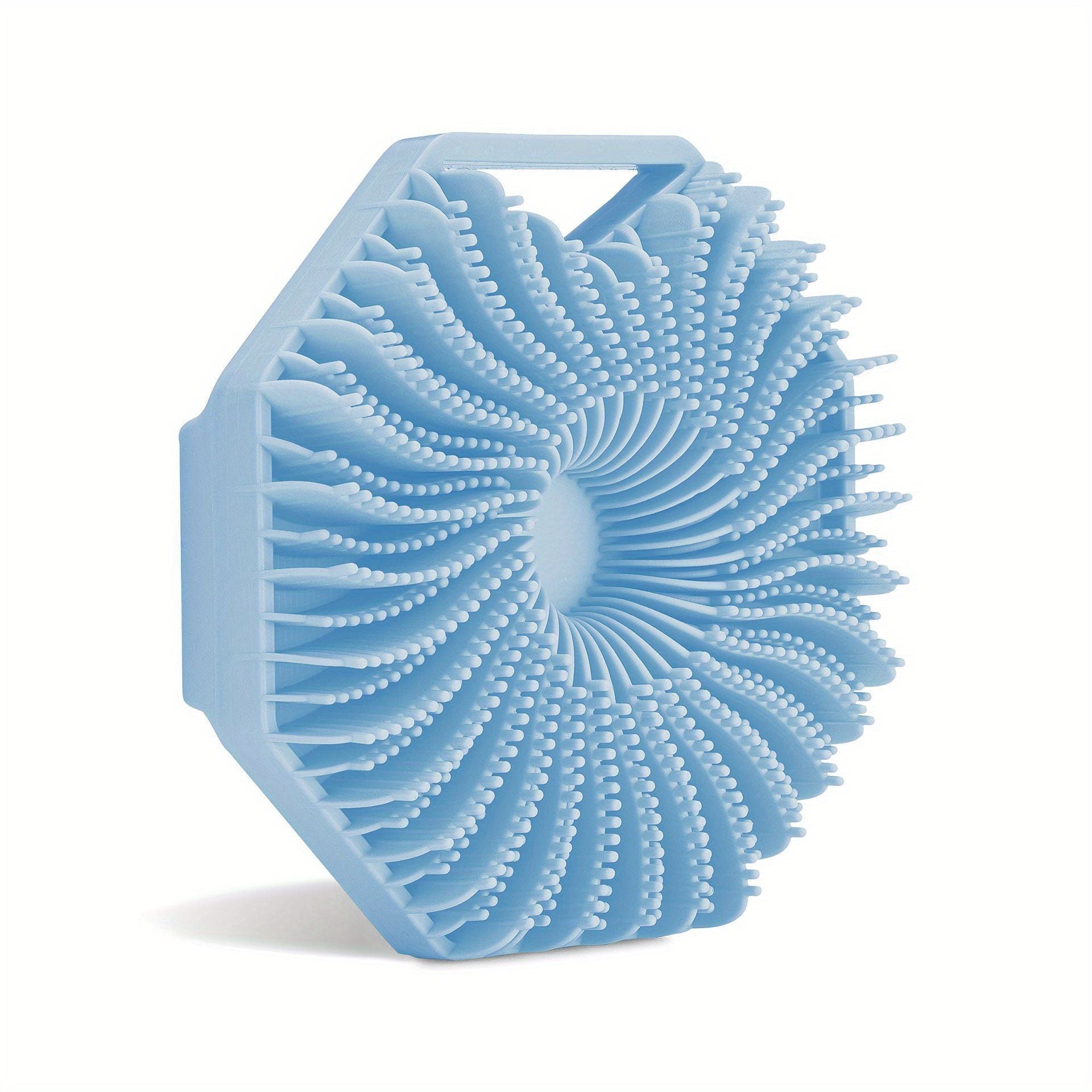 1pc Soft Silicone Body Brush Bath Body Brush, Massage Rubbing Device, Natural Bristle, Soft Scrubber, For Shower And Exfoliating