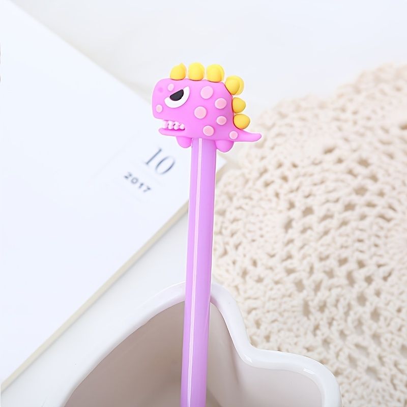 1pc/4pcs Creative Cartoon Tyrannosaurus Water Based Signature Pen Neutral Pen Gel Pen Learning Office Stationery 0.5mm Black Refill