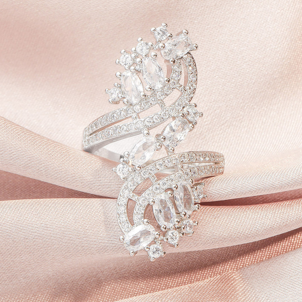 Luxury Amethyst Zircon Ring Woman Ring Valentine's Day Gift Zicron Inlaid