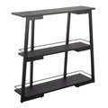 Converge Industrial Bookcase in Black Steel and Black Bamboo by