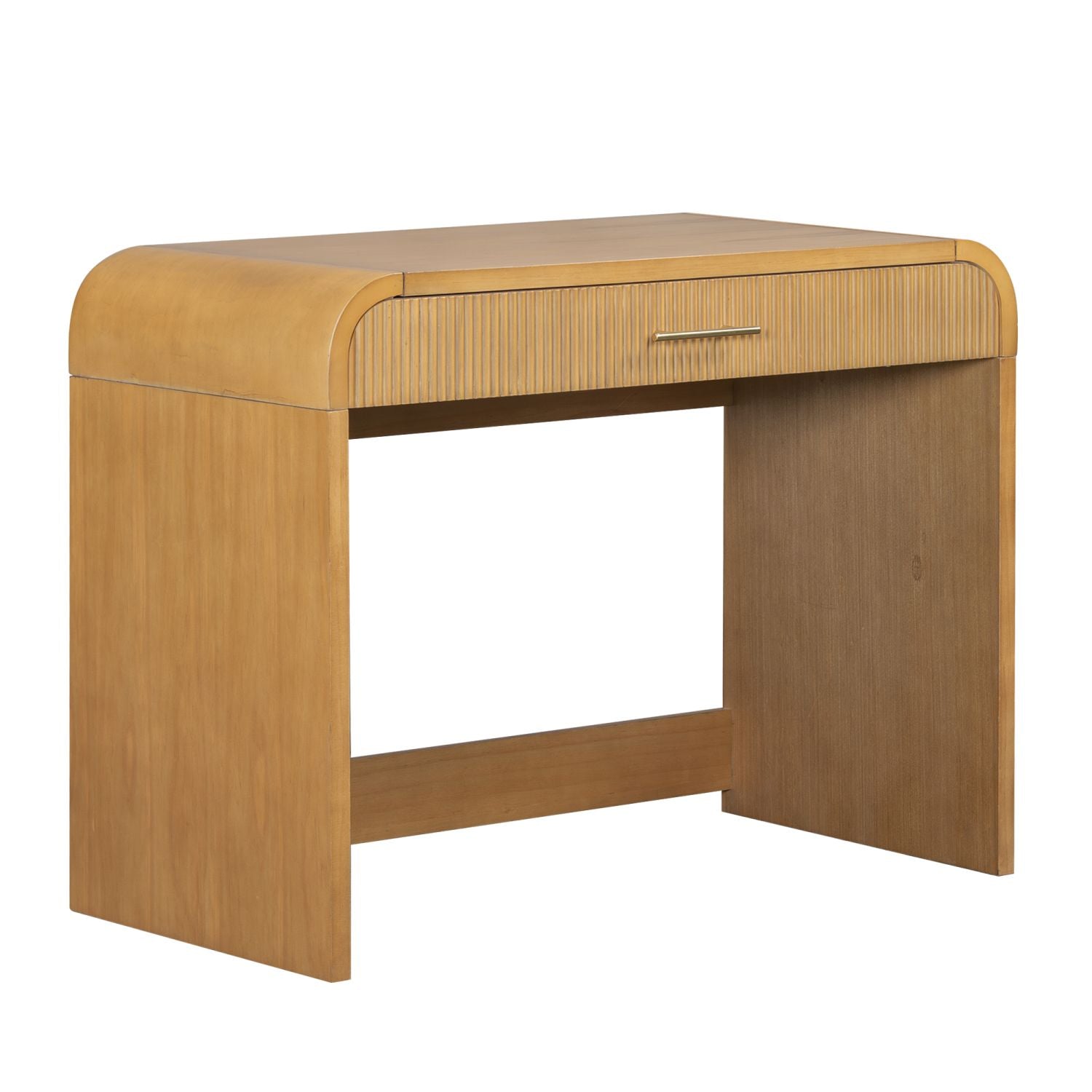 39" Makeup Vanity Table with Mirror Touch Screen Lighted Mirror, Dressing Table with Drawer for Bedroom, Natural