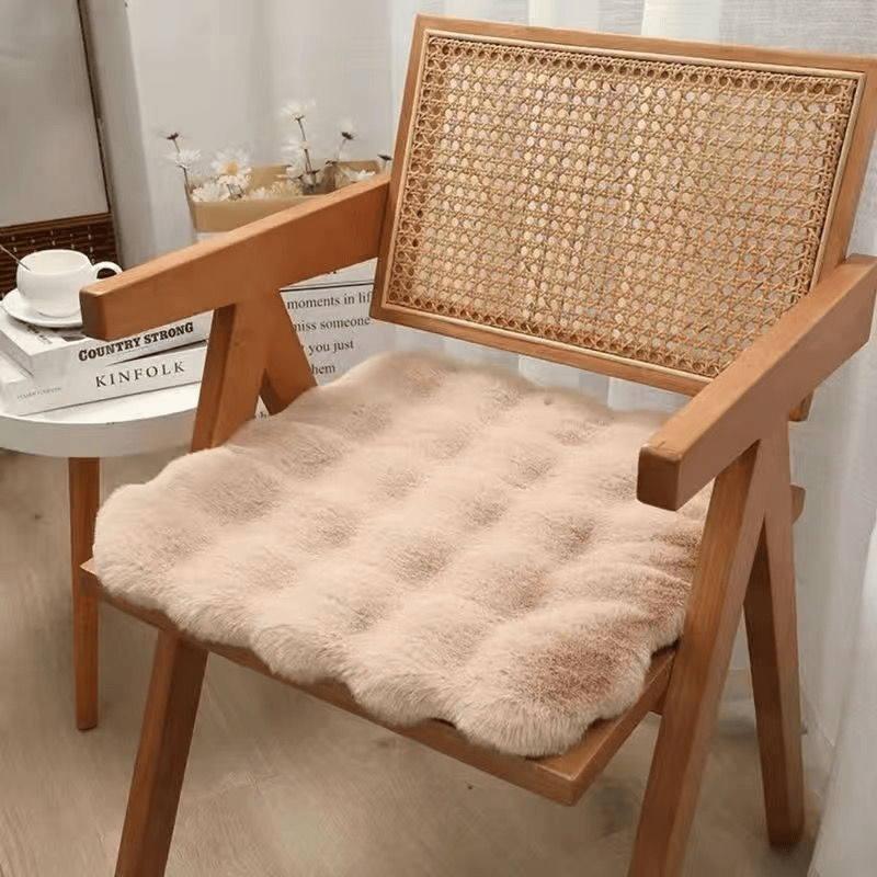 Imitation rabbit fur carpet square chair cover seat cushion, luxury rabbit fur small rug fluffy floor mat, suitable for living room sofa, bedroom living room children's room