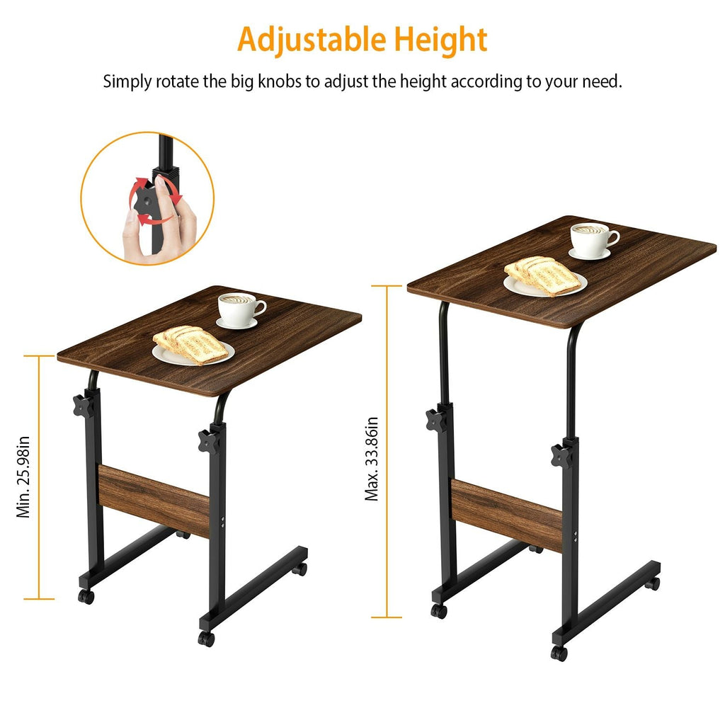 C Side Table 3-Tier Laptop Desk Small Slim Snack Side Table for Couch Bed Sofa for Small Spaces Living Room Bedroom