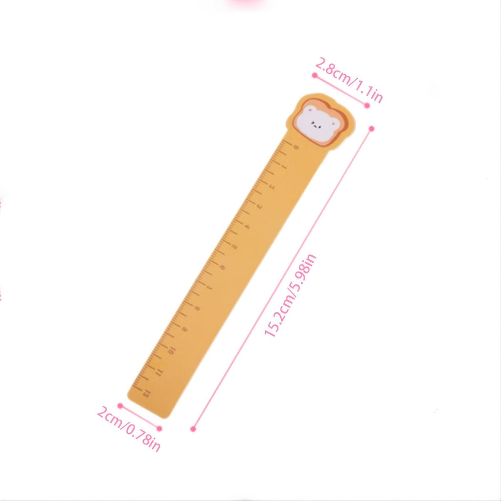 5pcs Cute Animal Ultra-thin Soft Ruler Combination 1.1-6 Inches PP Material