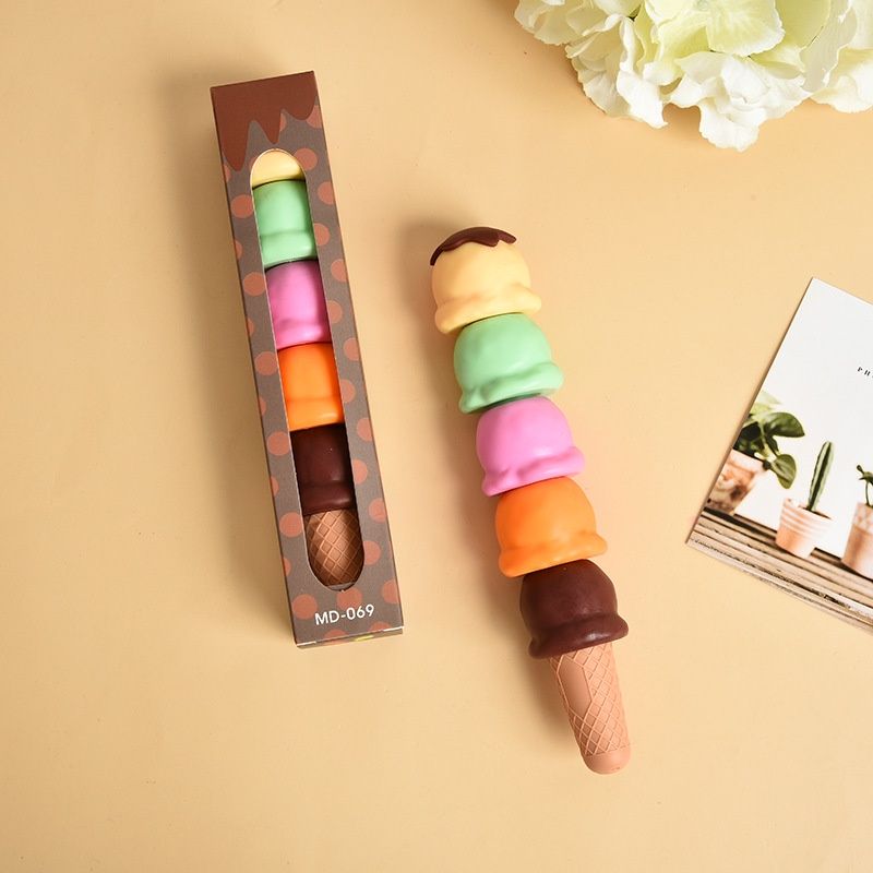 1Pc Creative Building Block Assembly Marker Pen Color Student Graffiti Pen Ice Cream Highlighter Cone 5 Colors