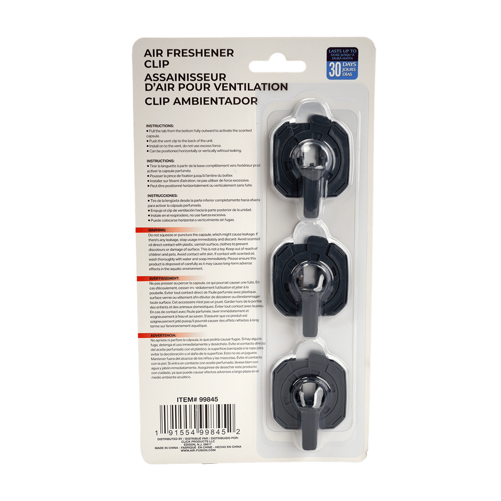 3 Pack Car Air Fresheners - Long Lasting Vent Clips For Men & Women, 3 Pack Up To 90 Days Fits All Car Refresher Odor Eliminator, New Car Scent Variety Pack