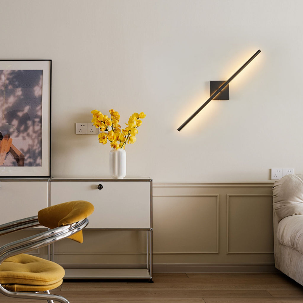 28" 2-Pack Modern LED Wall Sconce, Minimalist Indoor Wall Light Fixtures, Black Matte Finish for Living Room, Bedroom, Hallway, Hotel, and Home Decor