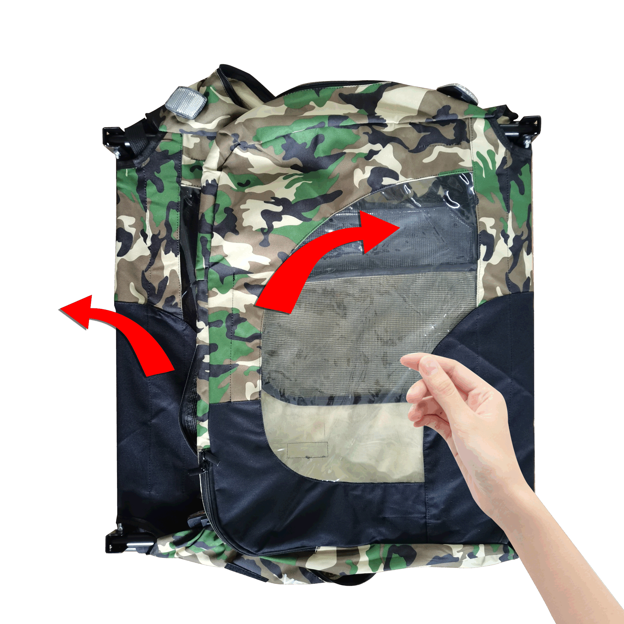 Camouflage Foldable Bicycle Trailer Bike Trailer for Camping Pet Dog Cat Luggage Carry