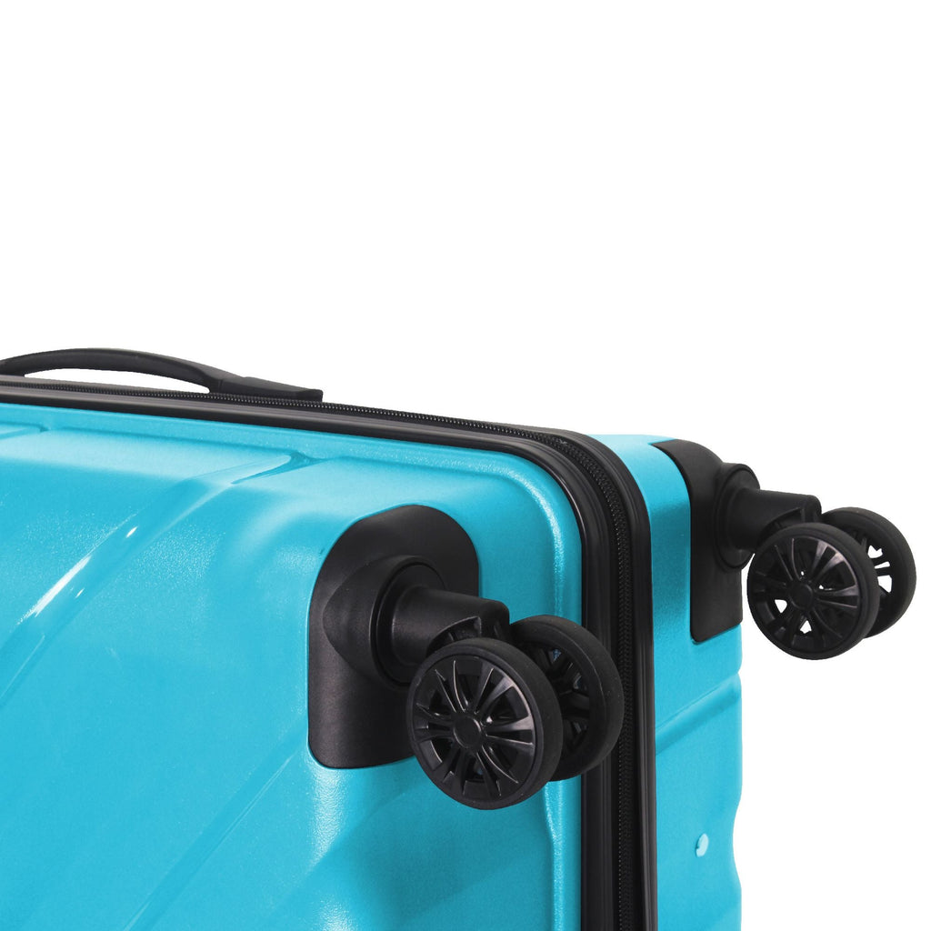 3-Piece Luggage Sets (20", 24", 28"), Suitcase with Wheels, Hardside Suitcase With Four Spinner Wheels and Scratch-Resistant Surface, Peacock Blue