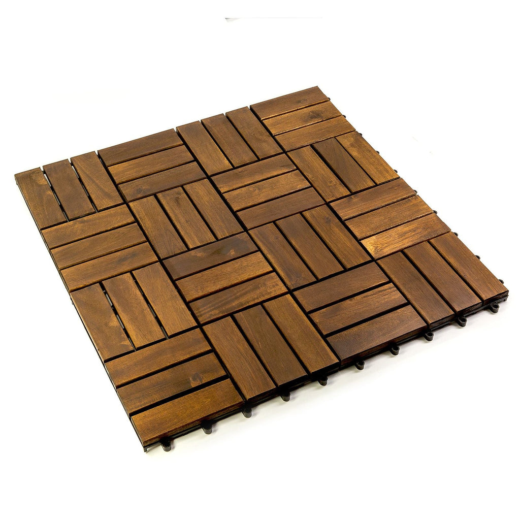 Acacia Wood Assembled Flooring , 10pack, 12 in. x 12 in.