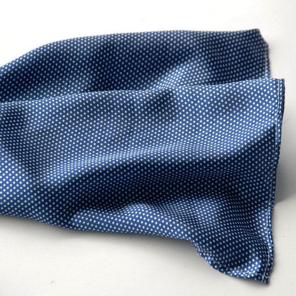 Blando Dark Blue Small Cute Dot Design Campus Style Silk Scarf/Wrap/Shawl(Small)