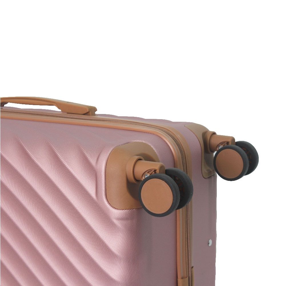 Luggage Sets ABS Hardshell 3pcs Luggage, Lightweight Durable Suitcase sets Spinner Wheels Suitcase with TSA Lock 20''24''28'' Available(Rose Gold )