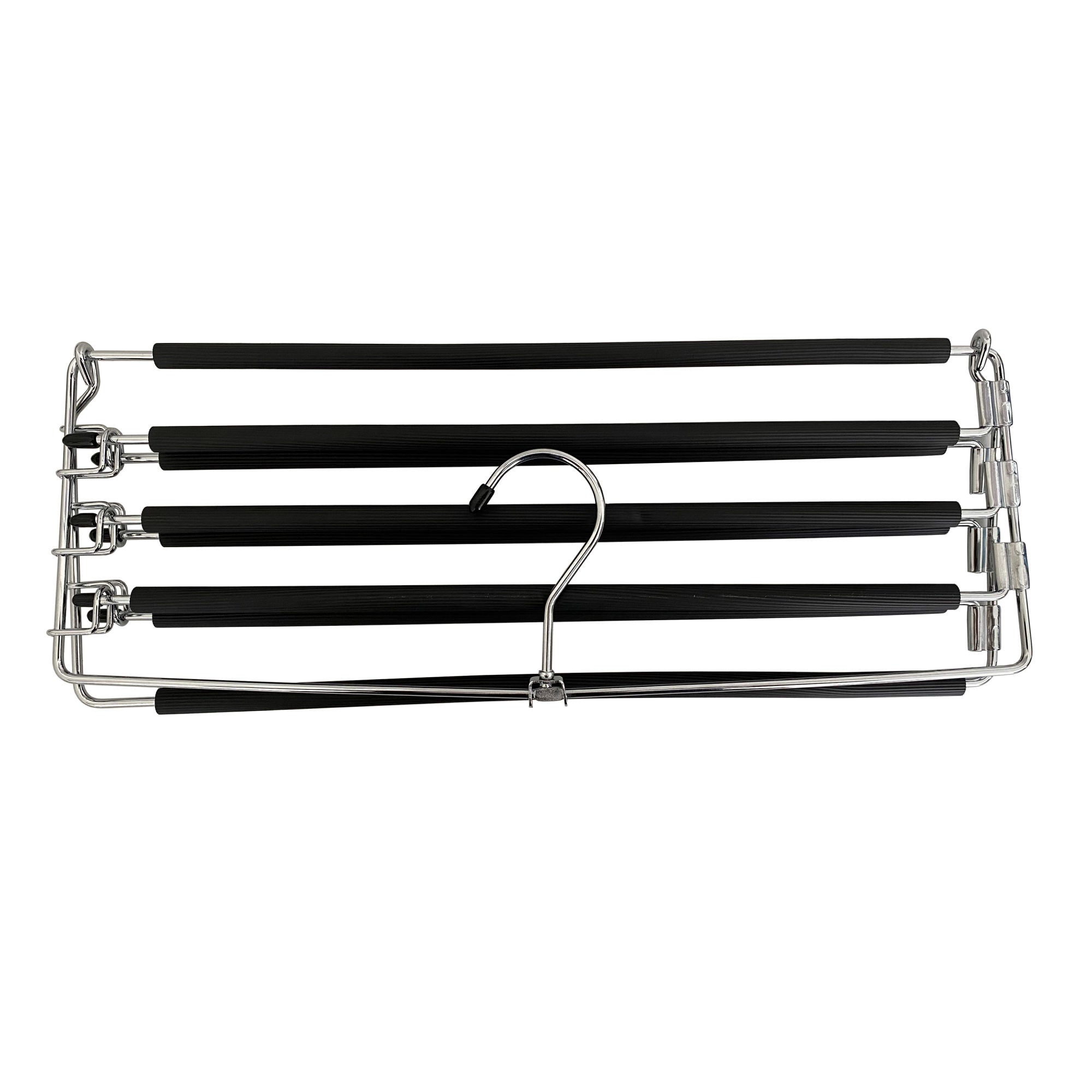 Metal Hanger Space Saving for Closet Organization | Heavy Duty Foam Padding, Non-Slip & Removable Trouser Bar for Convenient Functionality