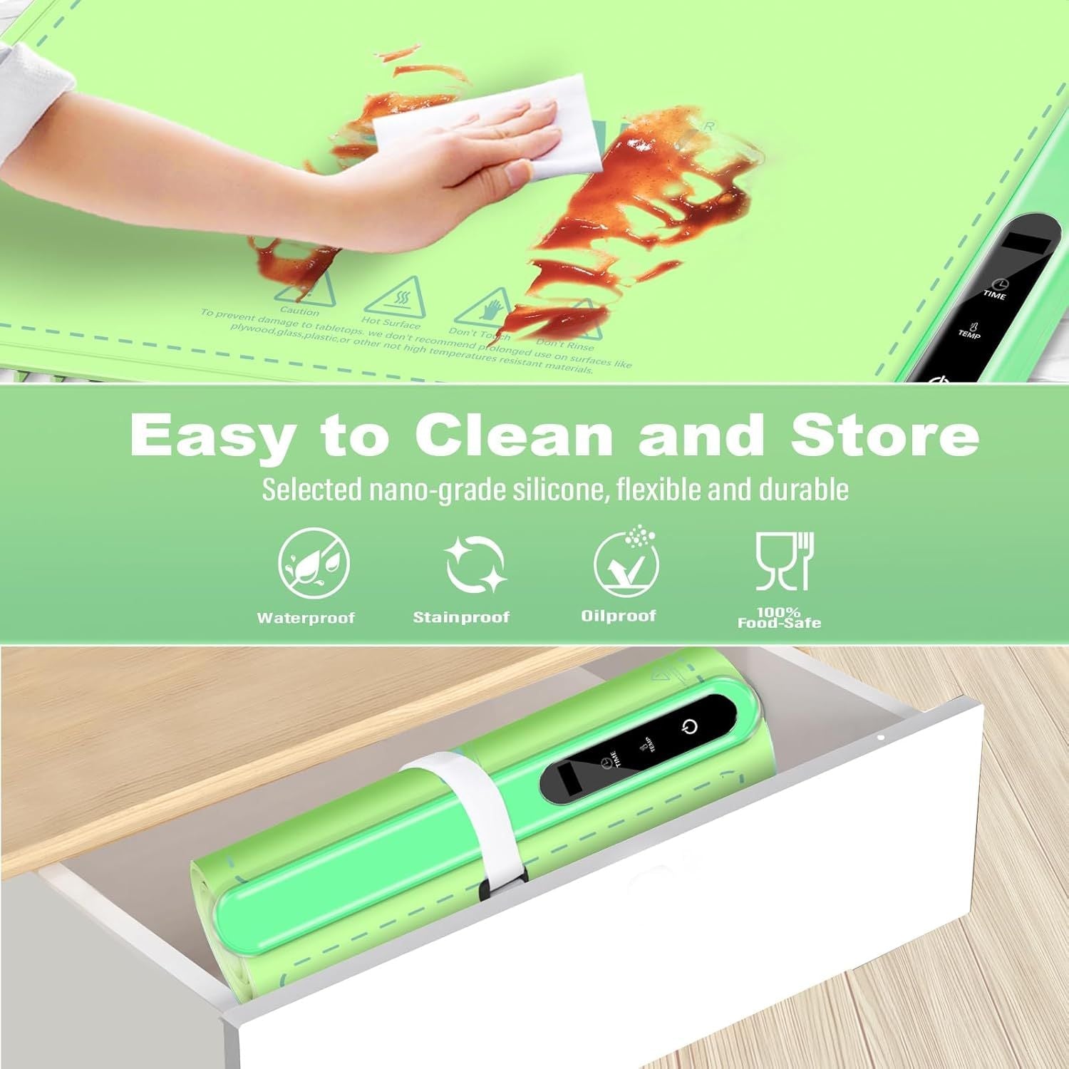 Silicone Electric Roll Up Heating Tray Food Warmers Mat Portable Hot Plates to Keep Food Warm