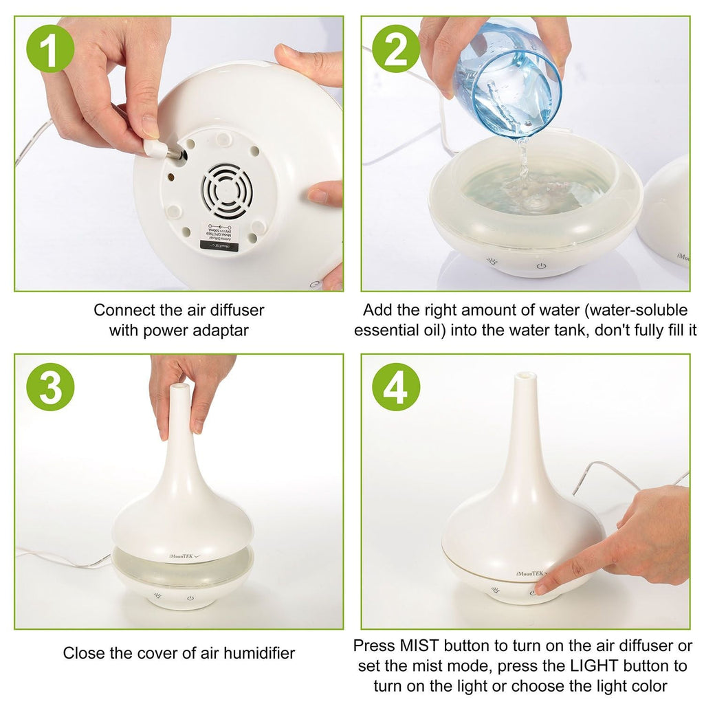 Ultrasonic Cool Mist Humidifier 200ml Aroma Essential Oil Diffuser with Colorful Lights Waterless Auto Off for Office Home Yoga Spa