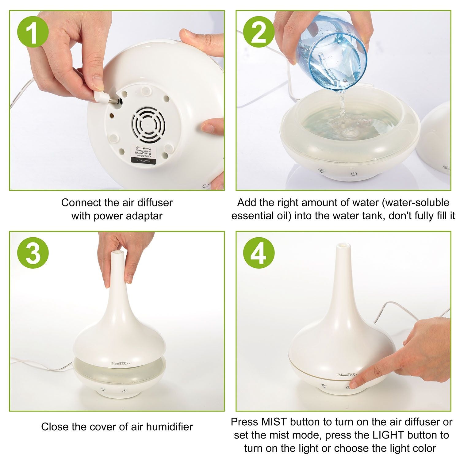 Ultrasonic Cool Mist Humidifier 200ml Aroma Essential Oil Diffuser with Colorful Lights Waterless Auto Off for Office Home Yoga Spa