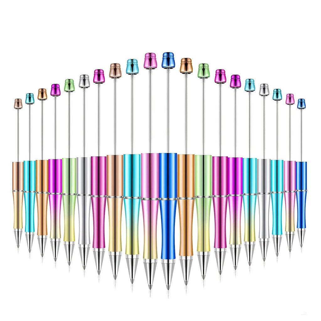 5pcs Electroplated Bead Pen Plastic Beadable Pen Bead Ballpoint Pen Assorted Bead Pen Shaft Black Ink Rollerball Pen For Kids Students Office School Supplies
