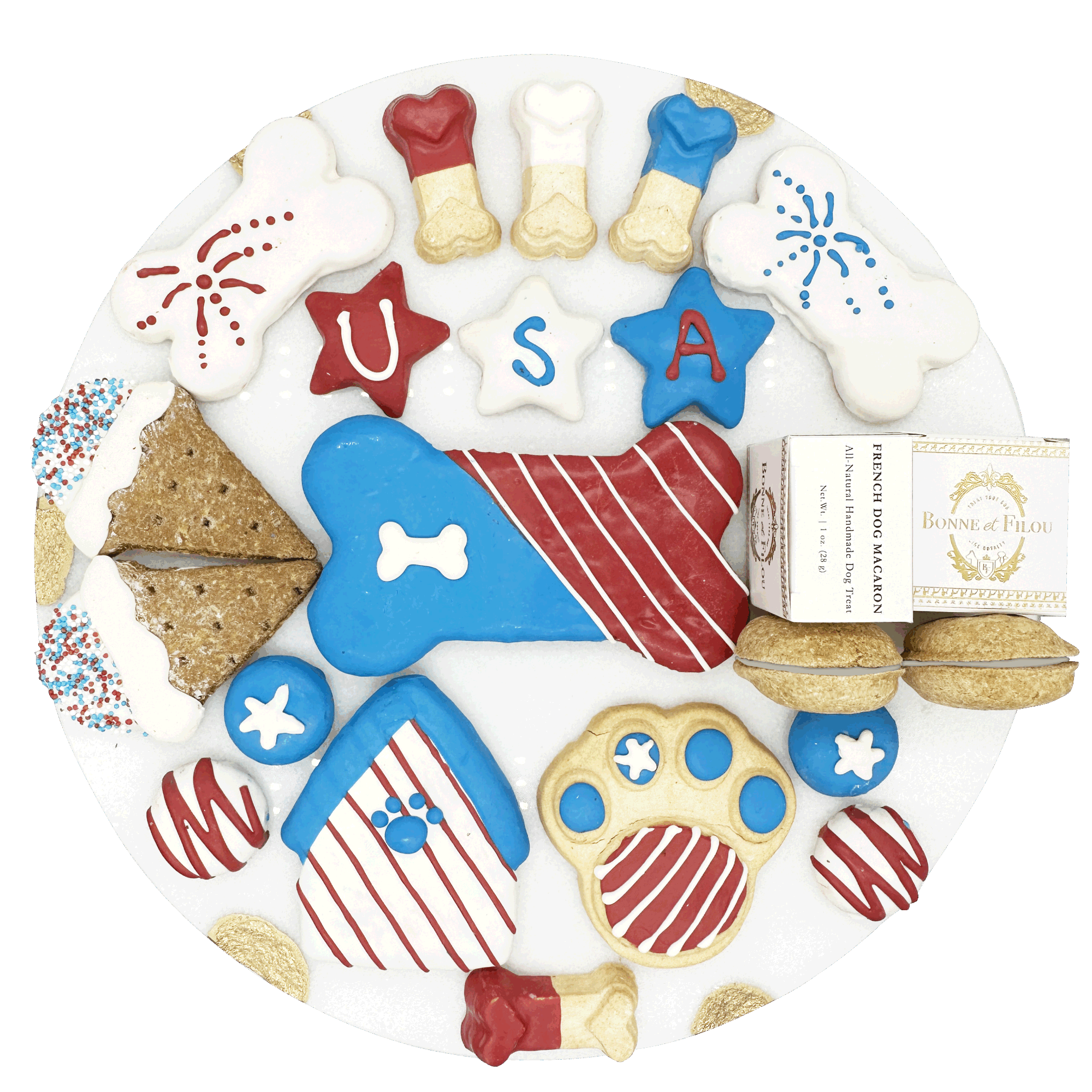 USA Themed Dog Treats Gift Box